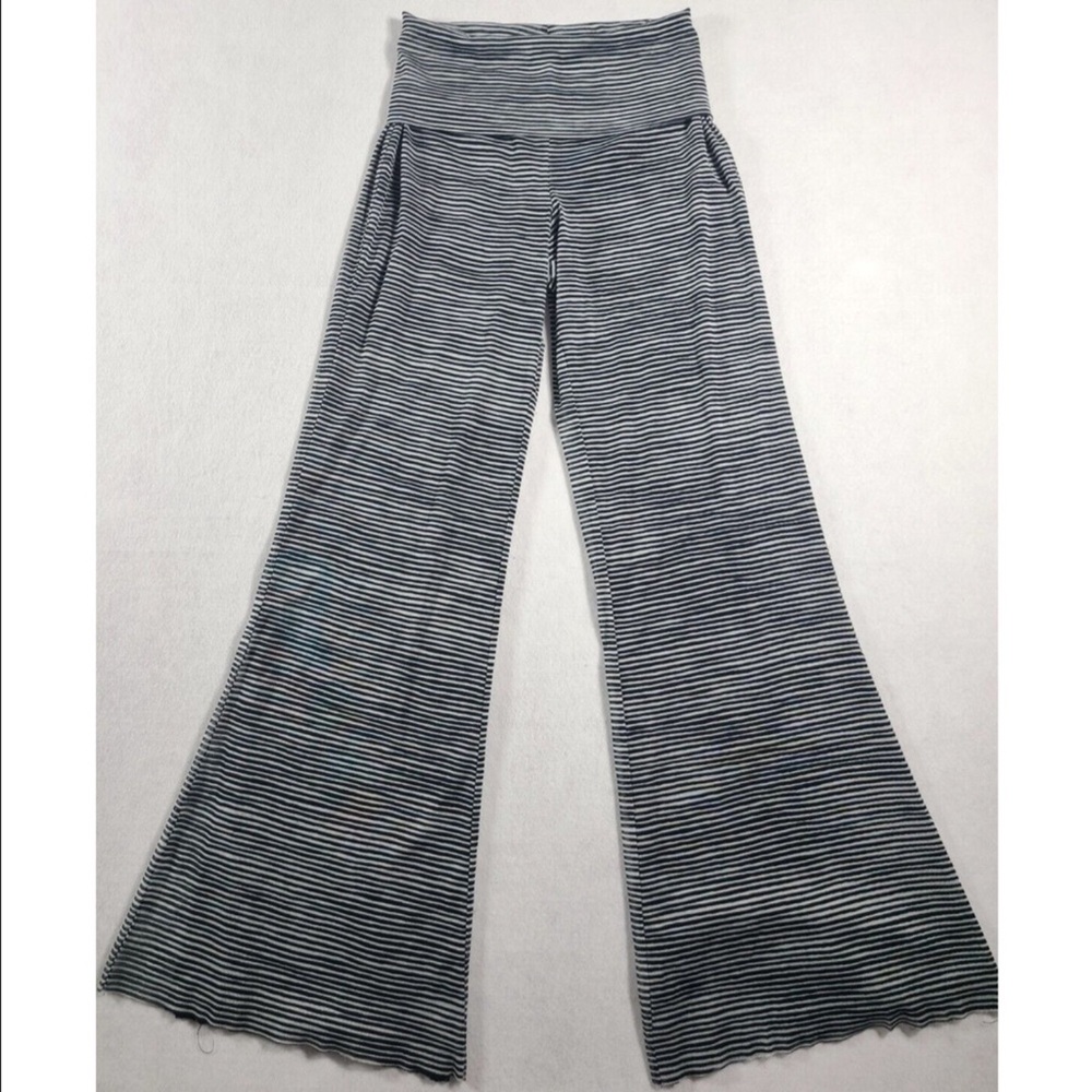 Cynthia Rowley Beachwear Cover Up Pants Women's Size M Black Gray Striped Flare